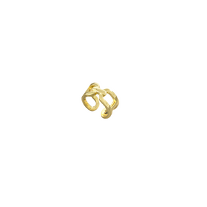 Bold Block Belt Ring - Gold