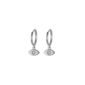 Evil Eye Huggies | Silver