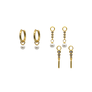 
            
                Load image into Gallery viewer, Pearl Essence Earring Charm Trio Set
            
        