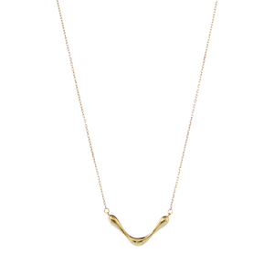 Ripple Wishbone Necklace | Gold