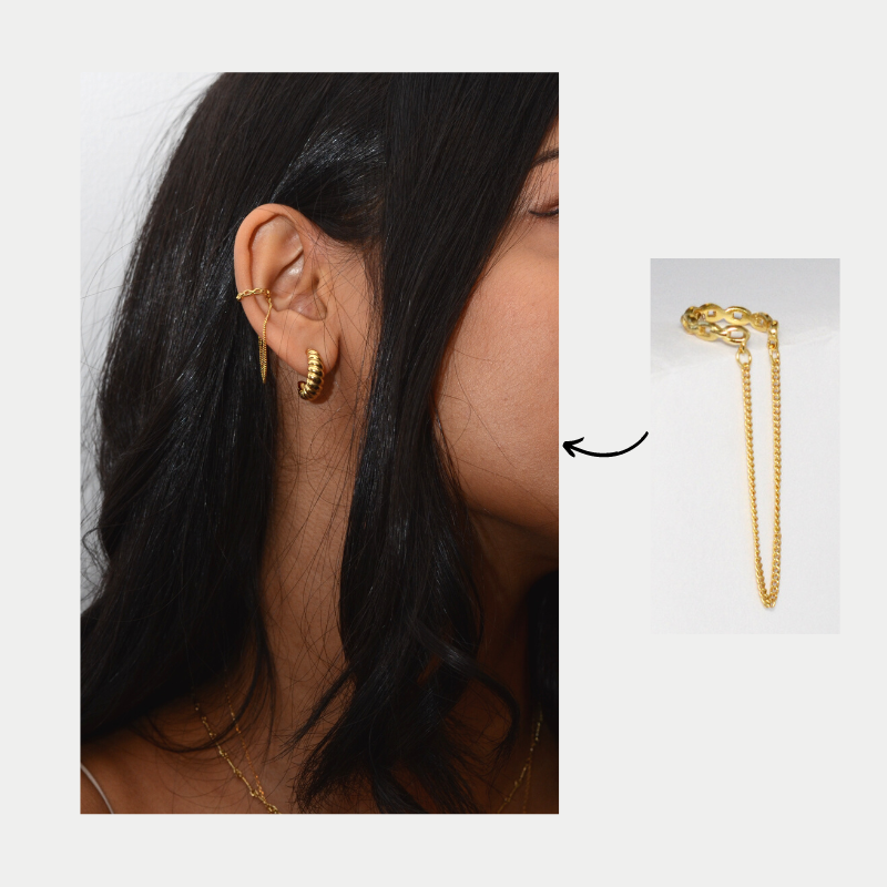 Link Chain Ear Cuff | Gold