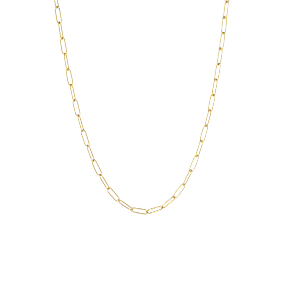 Paper clip Chain Necklace | Gold