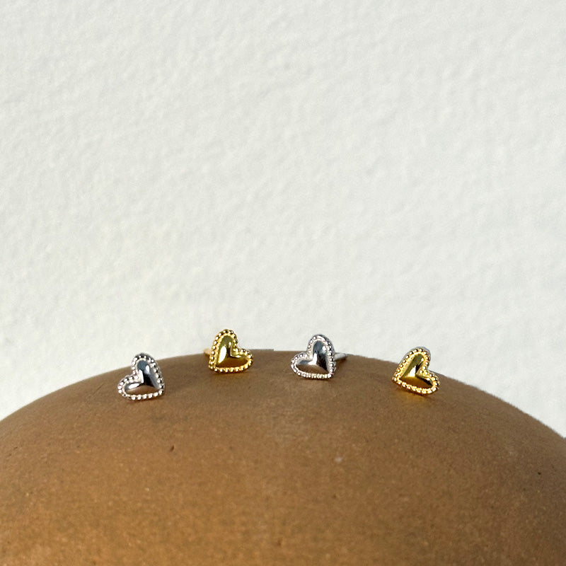 Everyday Heart Studs - Silver