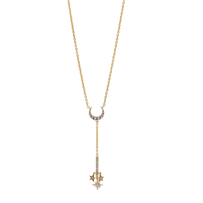 To the moon and back Lariat Necklace