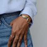 Wave Stackable Bangle | Gold