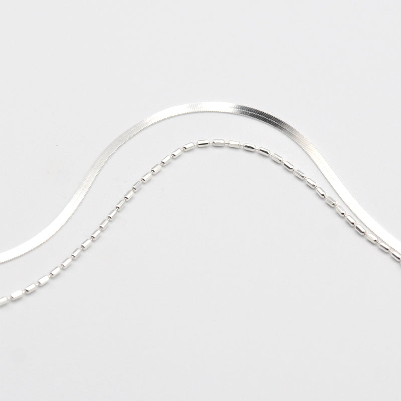 Ripple Chain Layered Bracelet | Silver