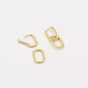 Double U-Link Earrings - Gold