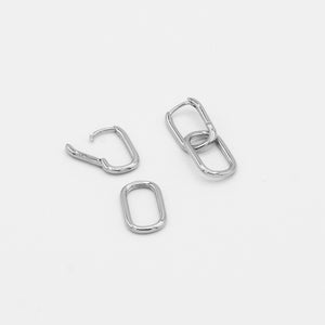 Double U-Link Earrings - Silver