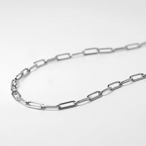 Paper clip Chain Necklace | Silver