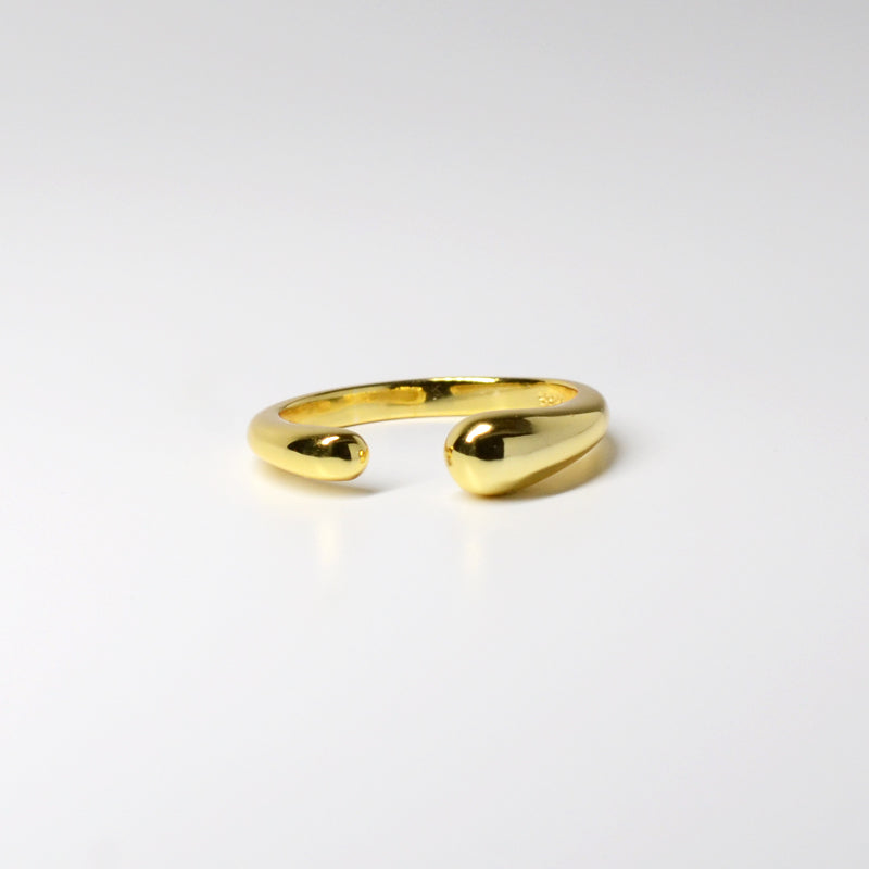 Double Droplet Ring - Gold