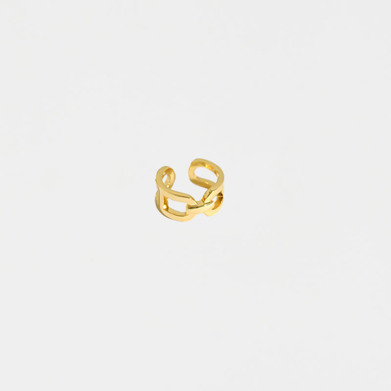 Bold Block Belt Ring - Gold