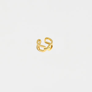Bold Block Belt Ring - Gold