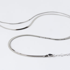 Herringbone Double Chain Necklace | Silver