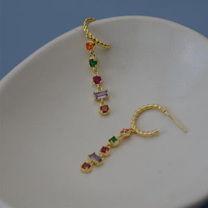 Candy Linked twist hoop earring