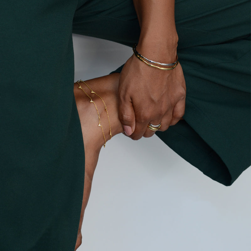 Triangle drop Anklet | Gold