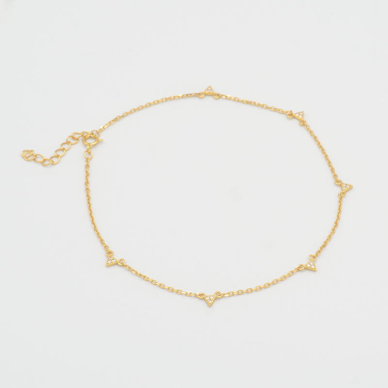 Triangle drop Anklet | Gold